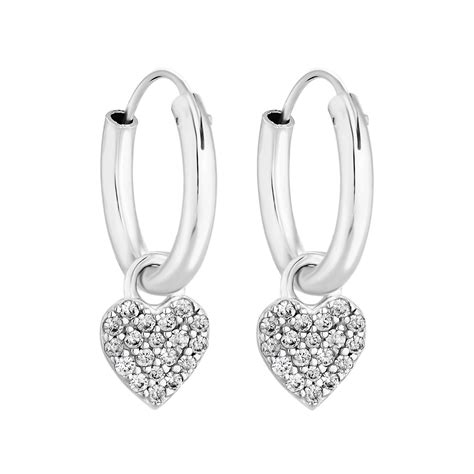 925 Sterling Silver Heart Earrings 